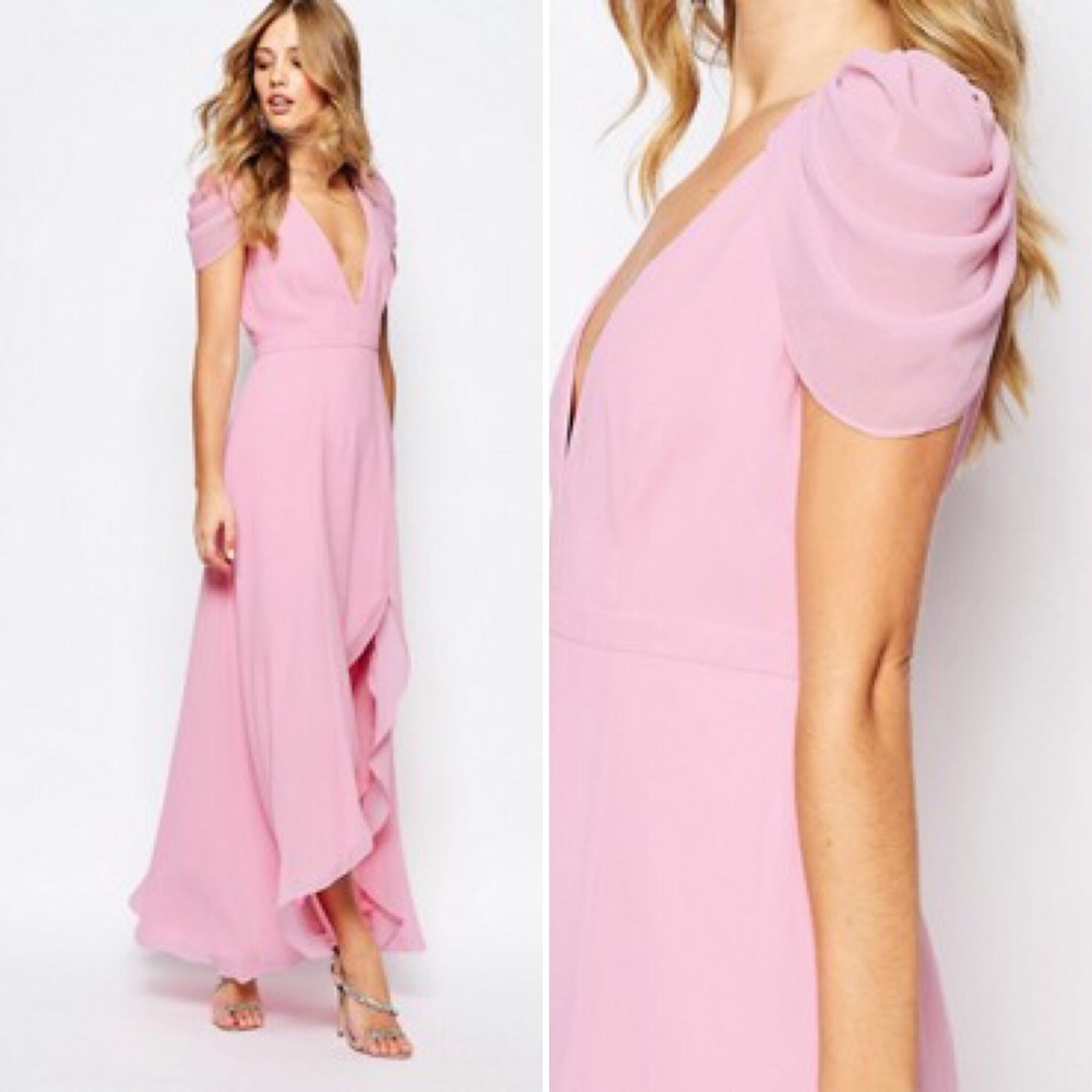 Show stopper high-low light pink dress